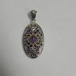 AE 925 14k Amethyst Pendant